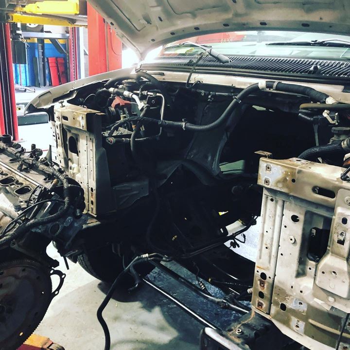 Front-end and under-hood repair in progress